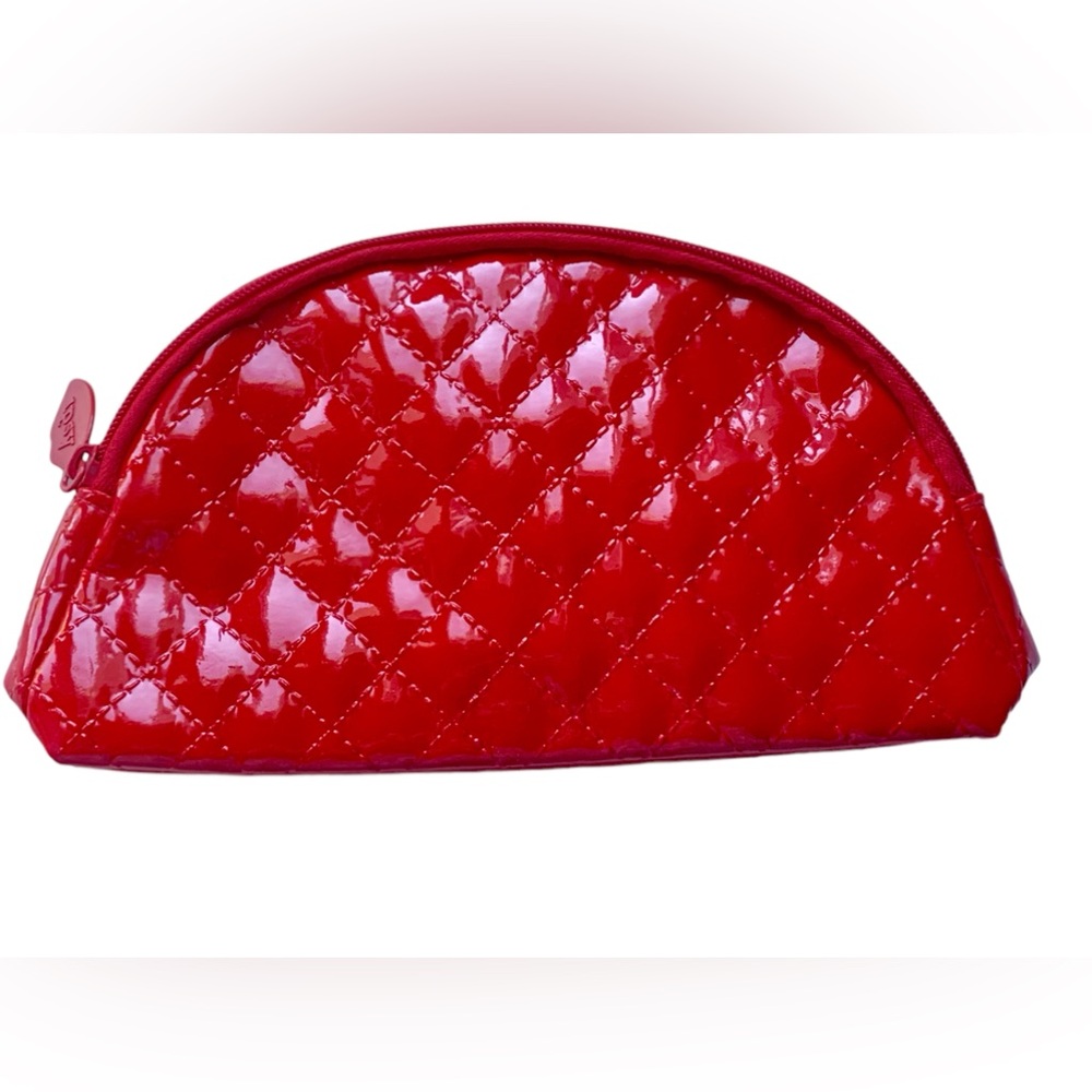 IPSY Red Vinyl Cosmetic Makeup Bag Pouch